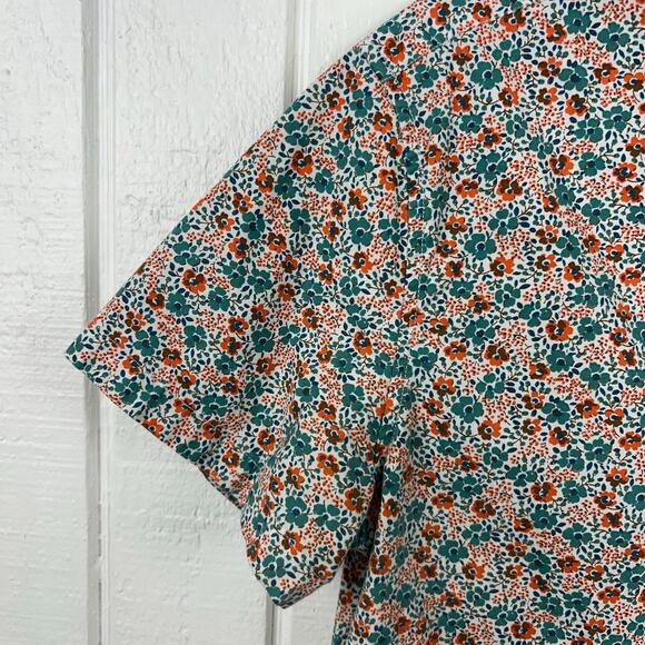 J.Crew Men Short Sleeve Flex Wash Button Shirt Preppy Colorful Green Size Medium - Picture 2 of 7